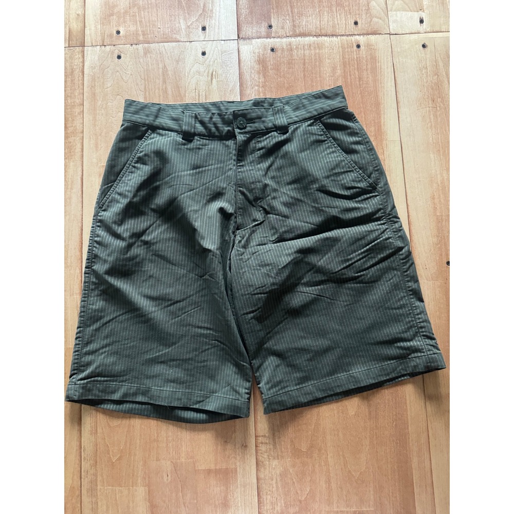 Under Armour Mens 32 Golf Shorts Olive Green‎ Pinstripe Performance Activewear